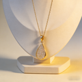 ☀️ "Pave Diamond Teardrop Pendant" – Shimmering Pave Setting | Delicate Chain | Everyday Luxury ✨