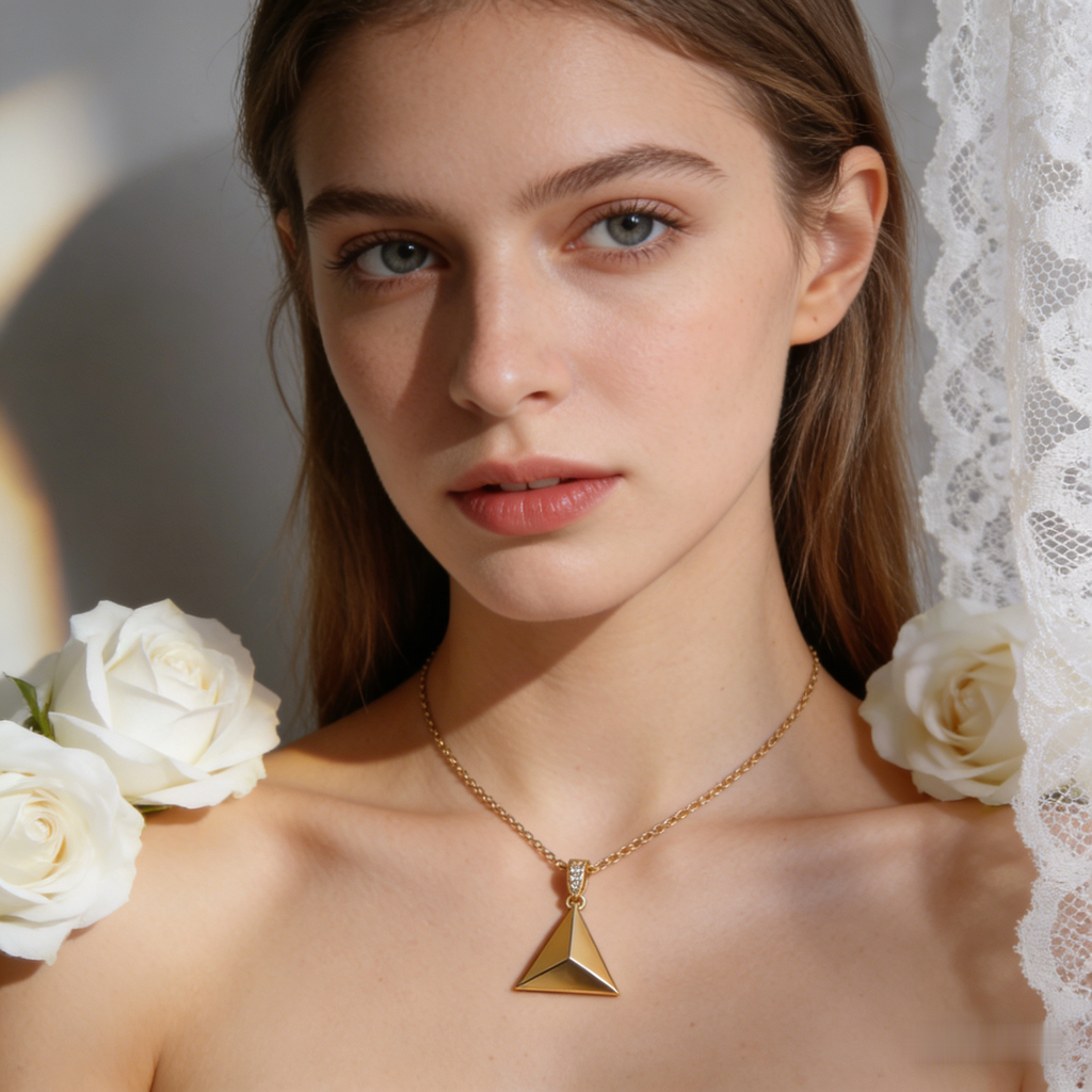 📐 "Minimalist Gold Pyramid Pendant" – Geometric Chic |  Modern Statements for Her ✨