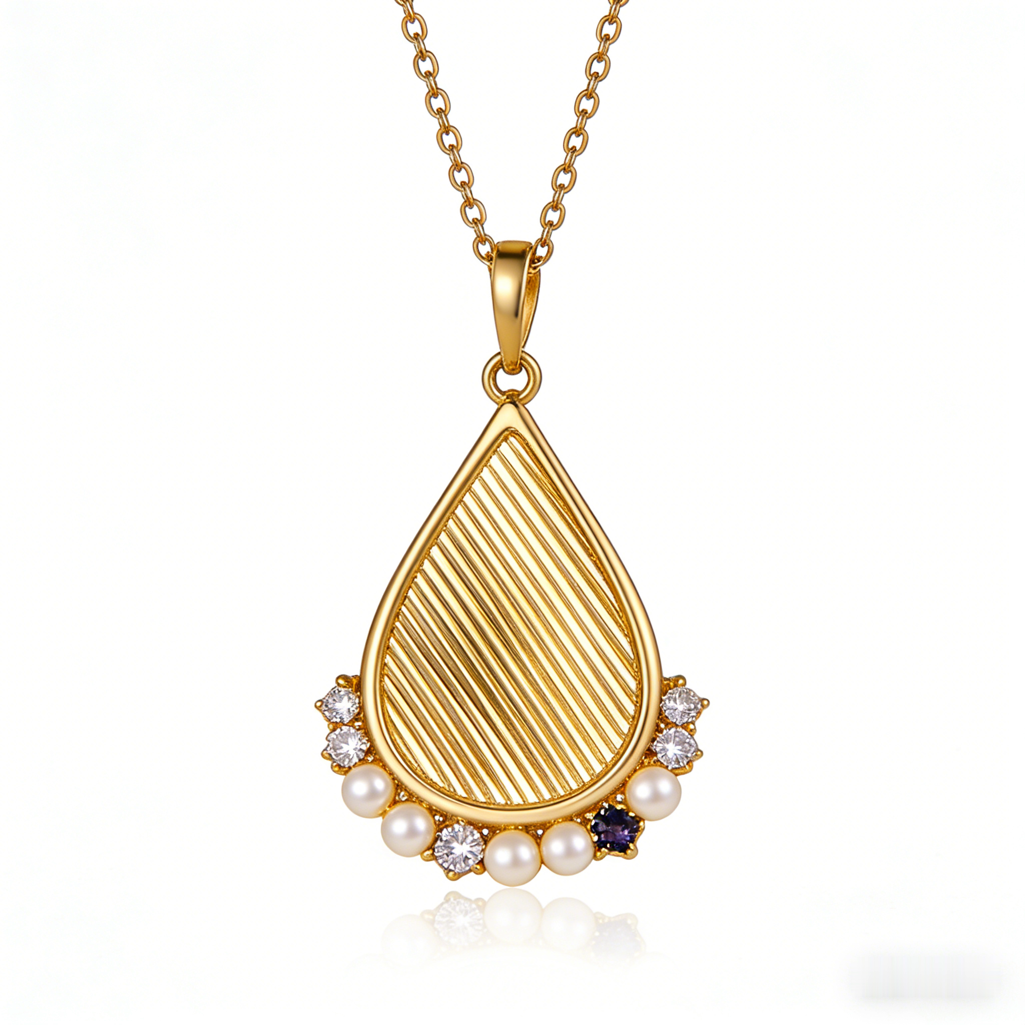 🍂 "Textured Gold Teardrop & Pearls" – Engraved Detailing | Cultured Pearls & Stone Clustered Accent | Boho Chic 🌾