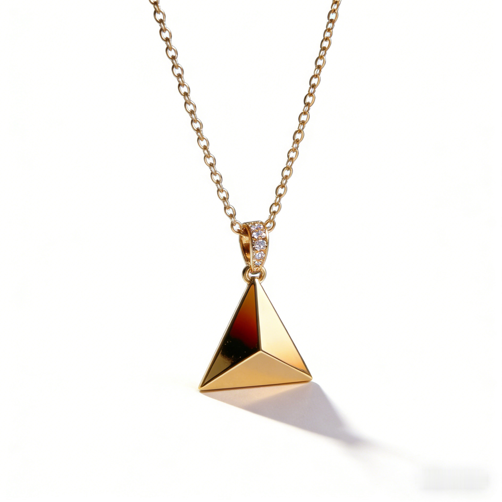 📐 "Minimalist Gold Pyramid Pendant" – Geometric Chic |  Modern Statements for Her ✨