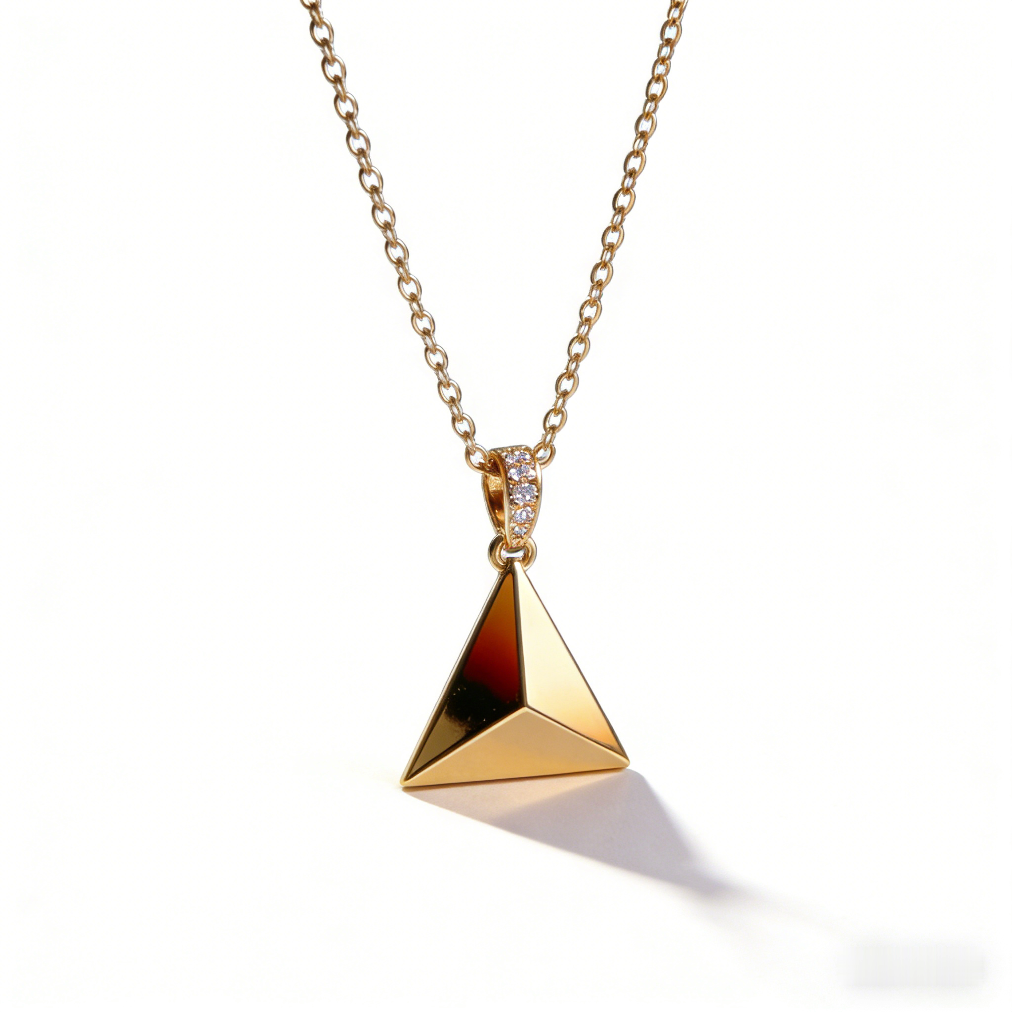 📐 "Minimalist Gold Pyramid Pendant" – Geometric Chic |  Modern Statements for Her ✨